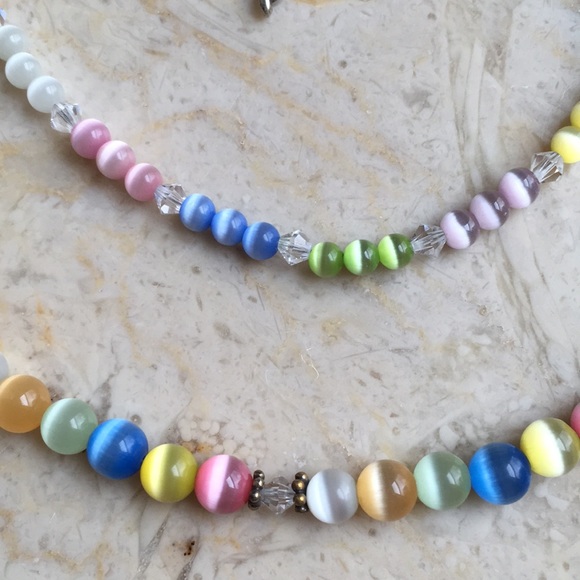 Pastel bead necklace, bracelet & stretch bracelet - Picture 3 of 7